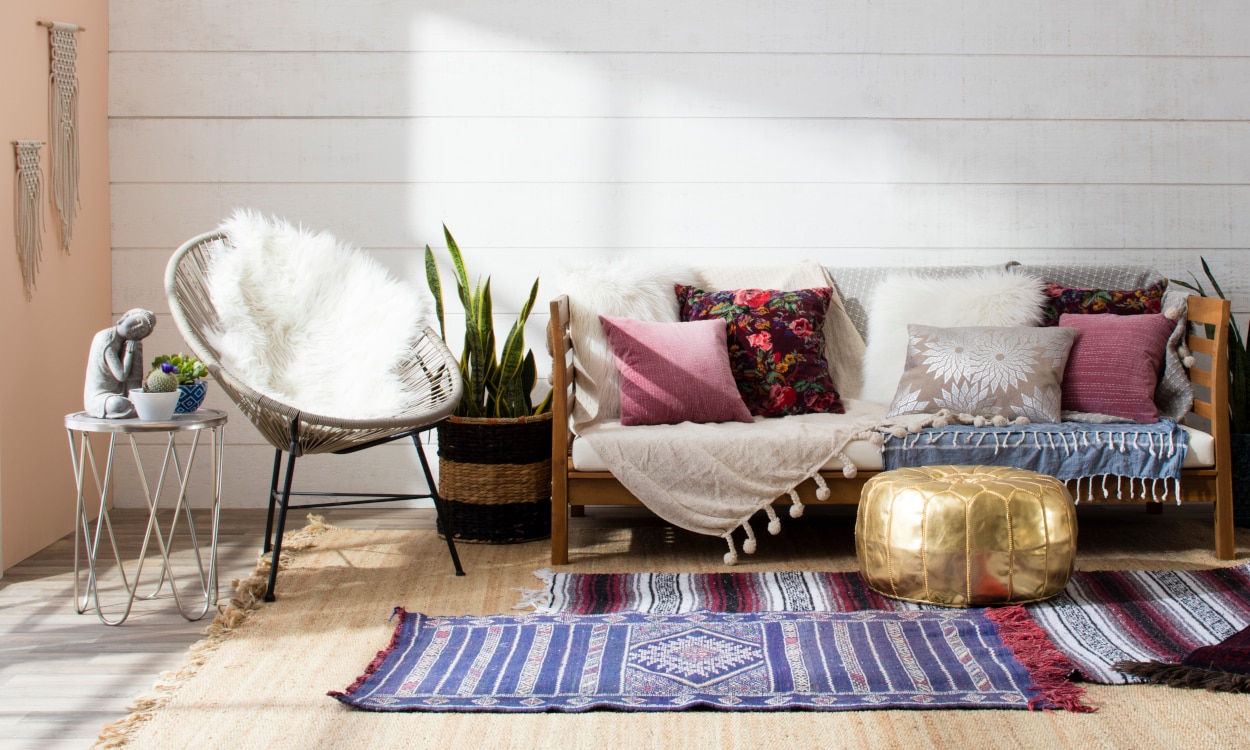 A Bohemian living room - characteristic accessories