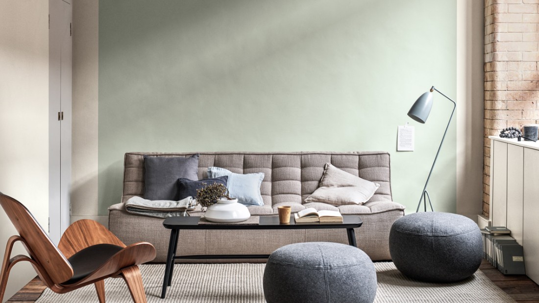 Graugrüne Wände - eine perfekte Innenraumerfrischung