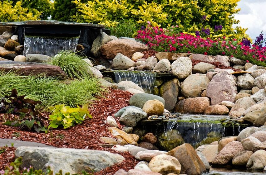 Rock garden with water