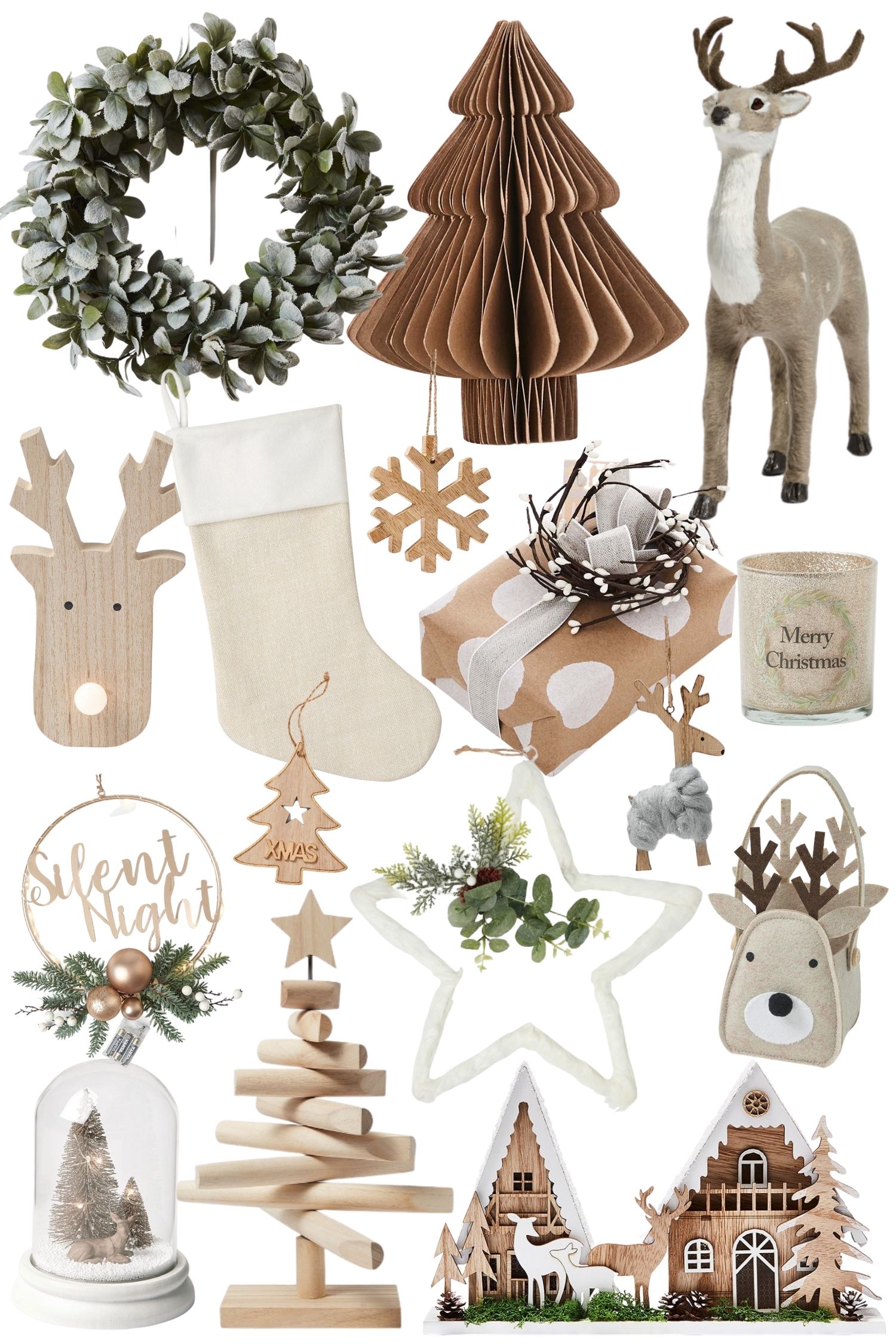 Un árbol de Navidad escandinavo: adornos de animales