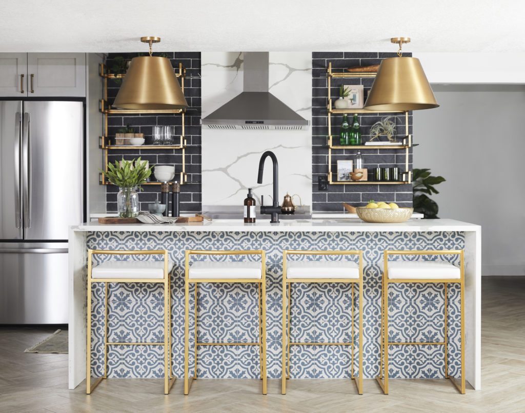 Mozaika - ściana w kuchni wzorowana na styl śródziemnomorski