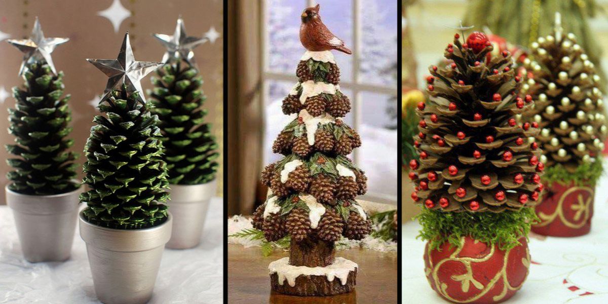Curious Christmas centerpieces made of pinecones