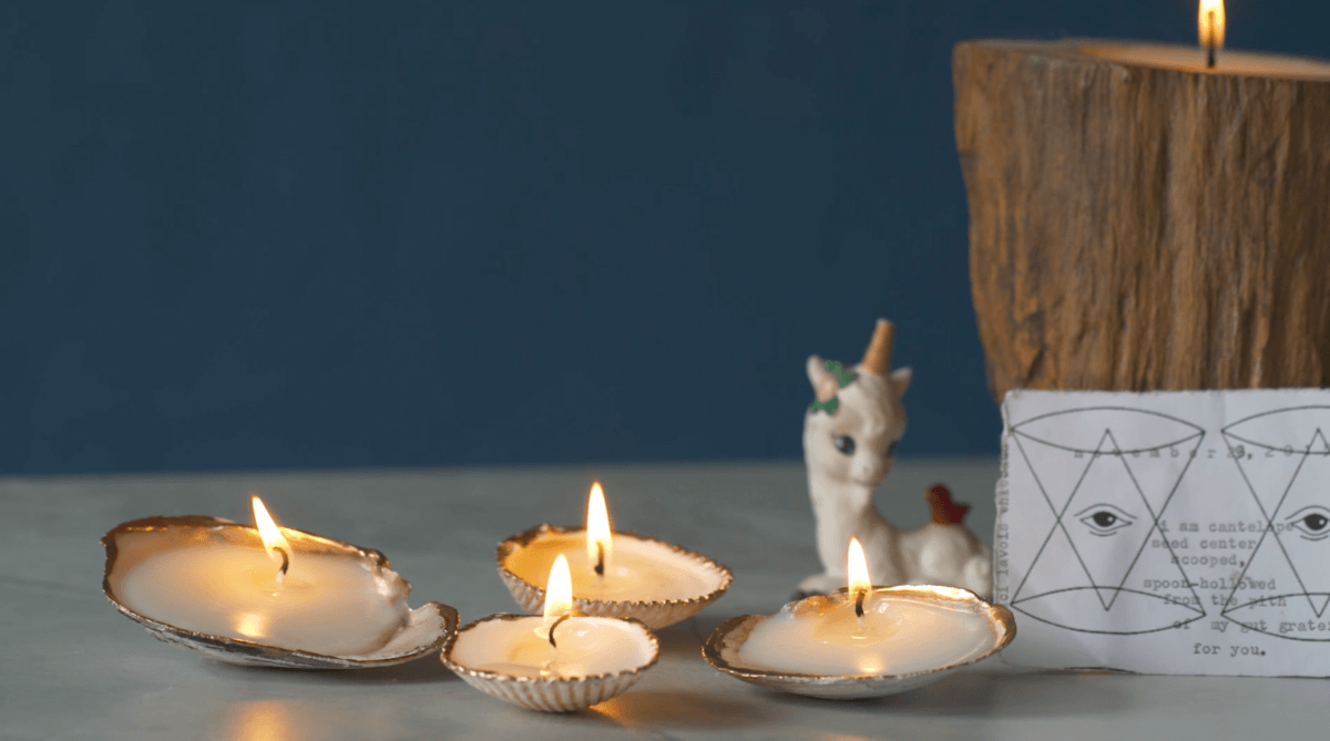 Making candles at home - seashells