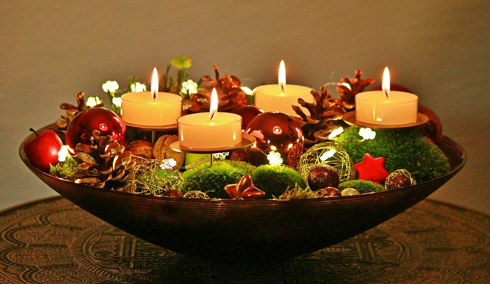 An unusual advent wreath - a candleholder