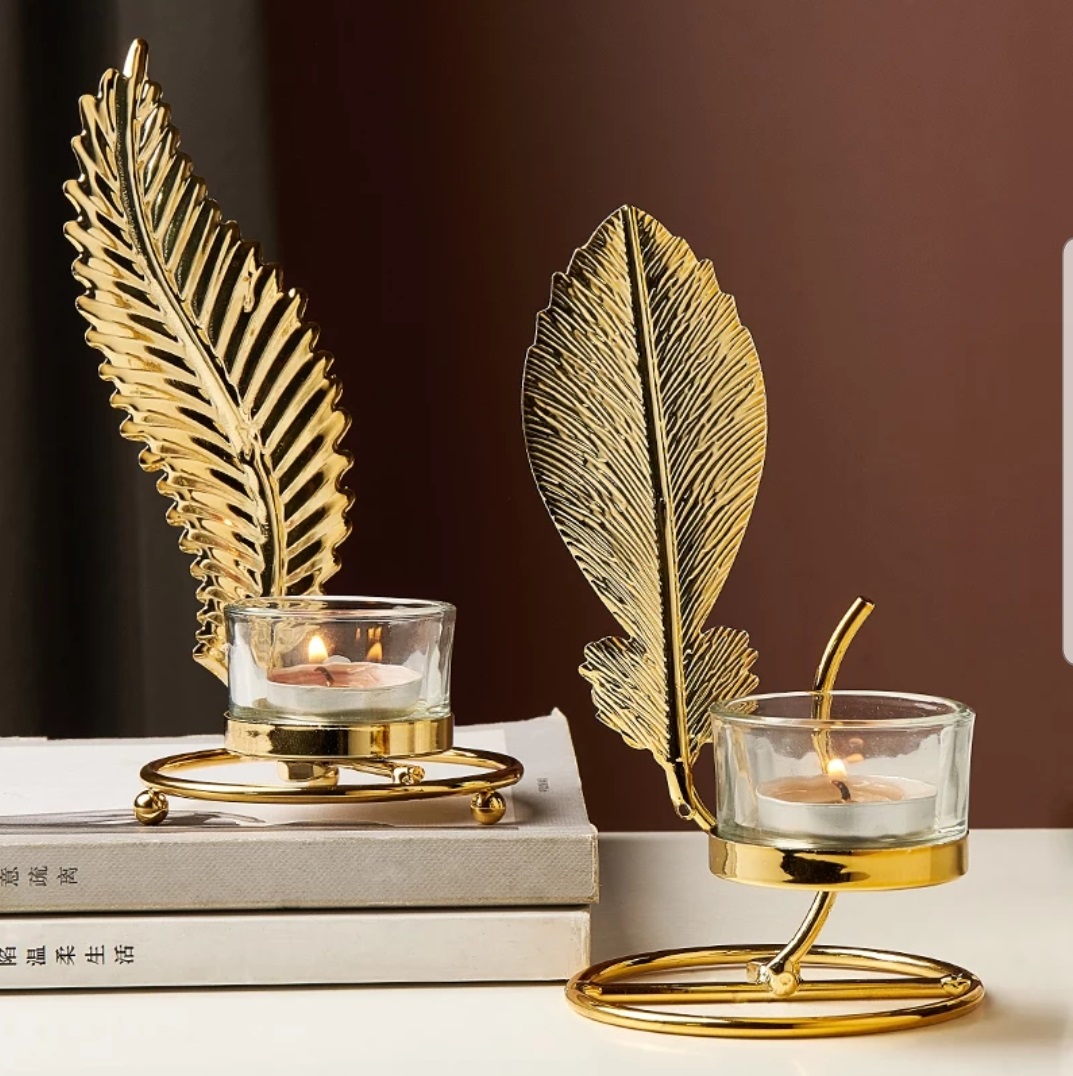 Gold color - interesting candle holders