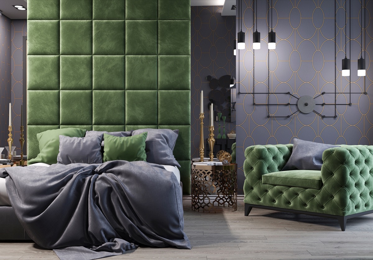 Nasycone kolory do sypialni - zielony