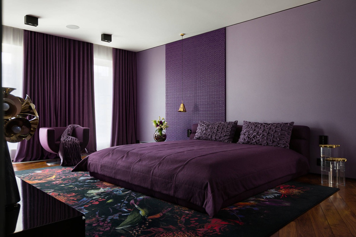 Dunkel lila Schlafzimmer Farbe