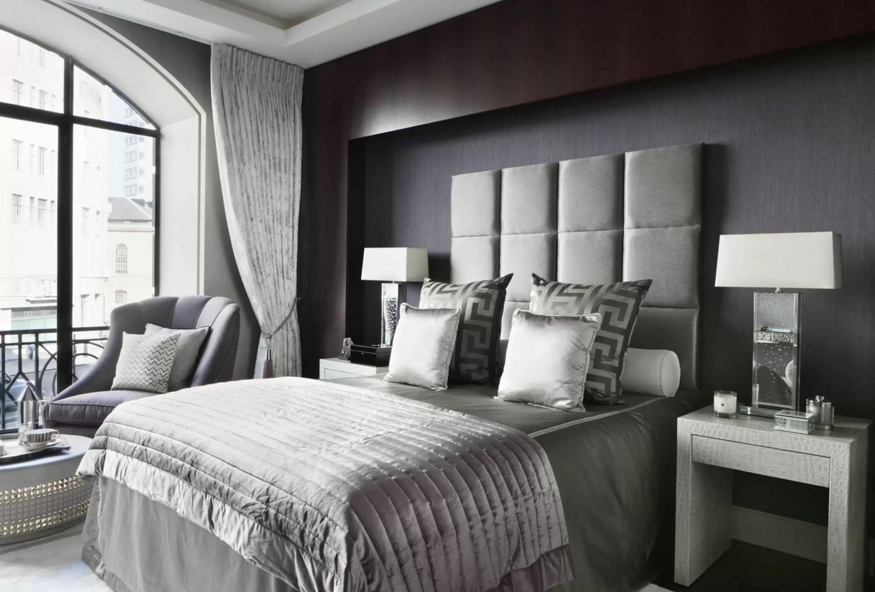 Paleta de colores grises - ideas de dormitorios glamurosos
