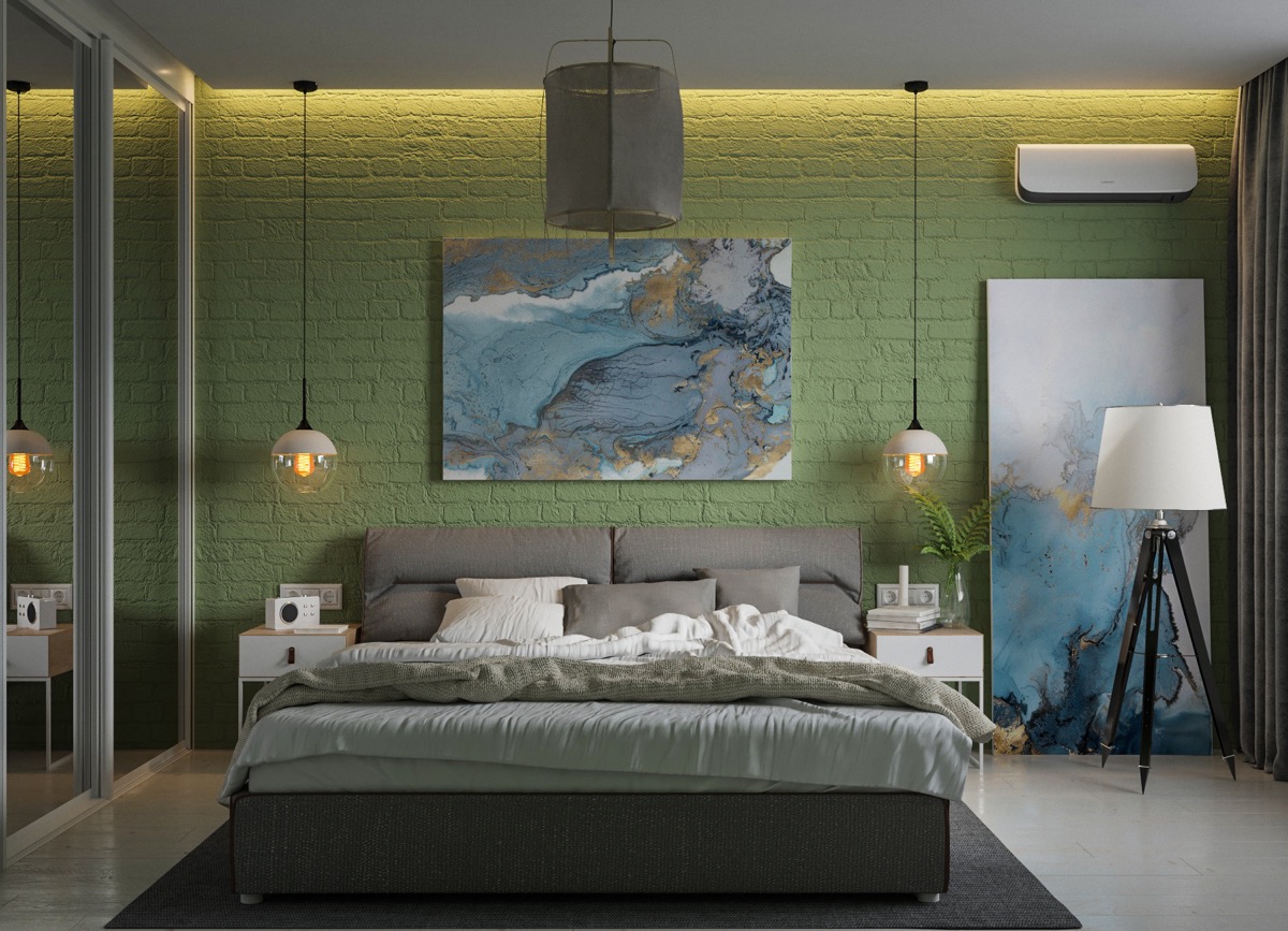 Best colors for a bedroom - green is the trendiest this season