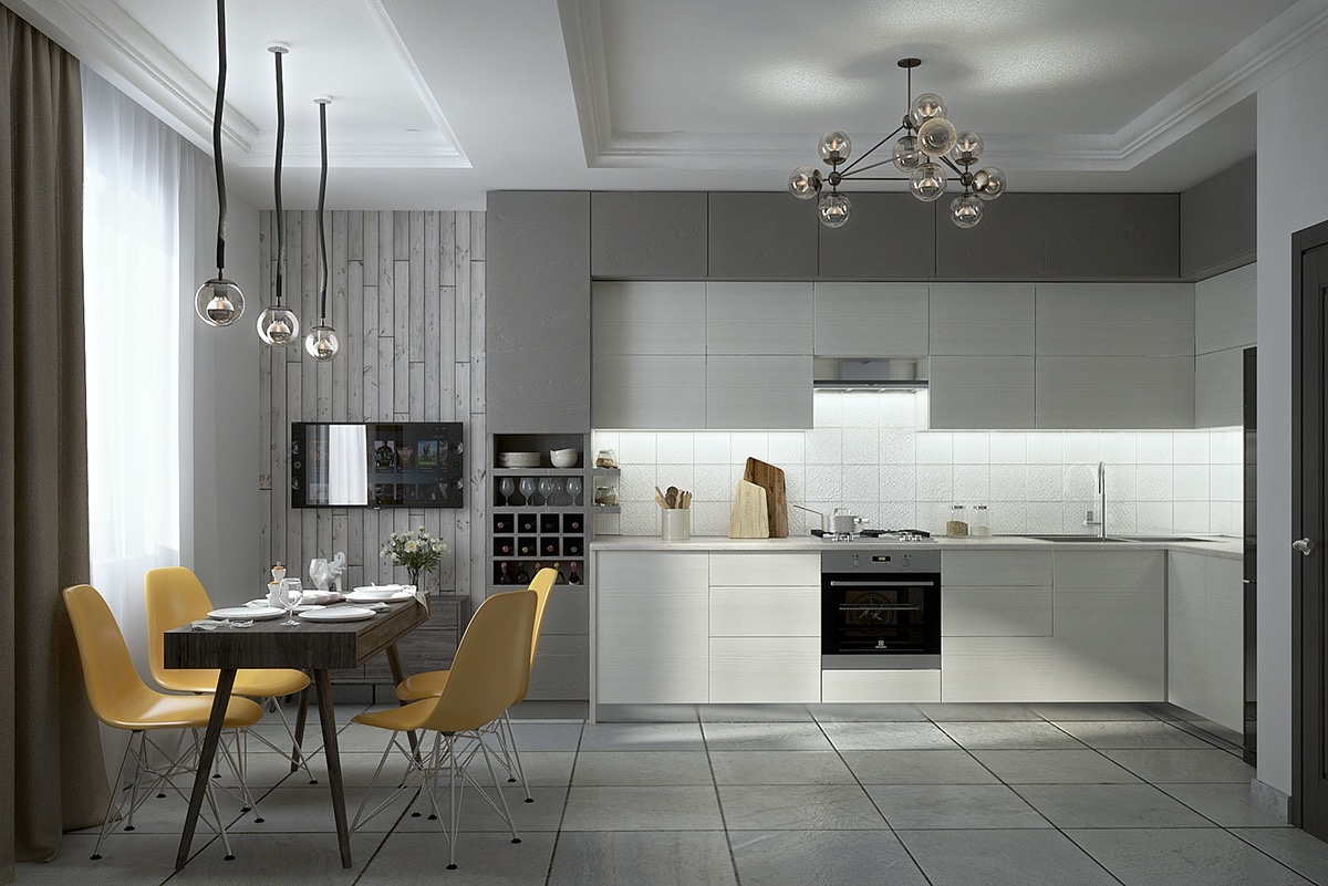 Trendy grey kitchen