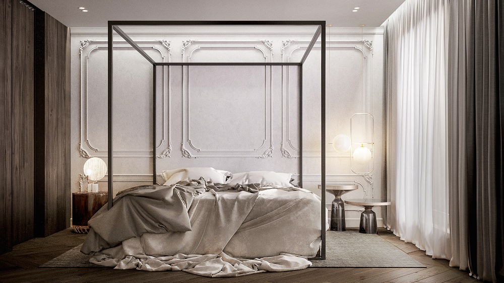 Wall molding in the bedroom - highlight the elegance of the interior