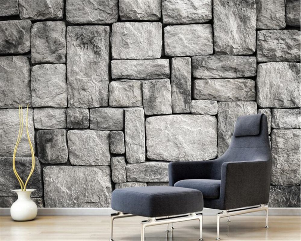 3D wallpaper - grey walls