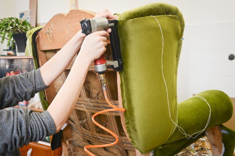 Upholstered armchairs refurbishing furniture