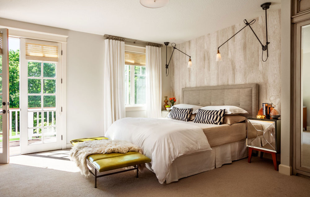 Une chambre à coucher moderne - couleur taupe