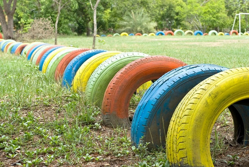 Tire crafts that inspire physical activity