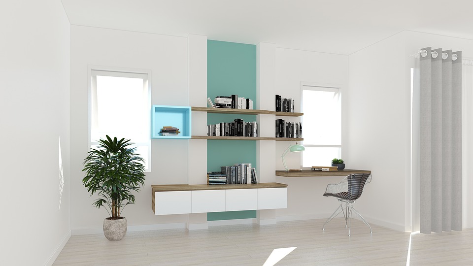 Turquoise on walls - create an interesting-looking interior
