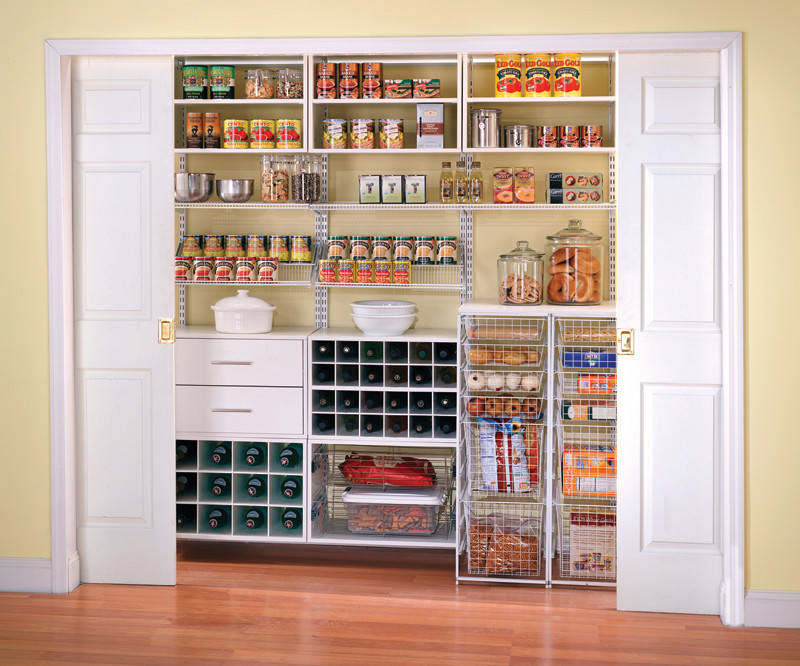A wall niche in the kitchen - a practical pantry