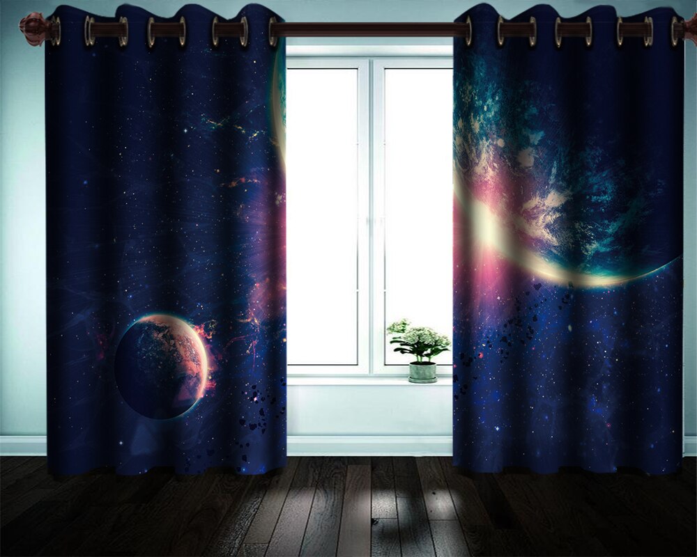 Modern living room curtains - a galaxy