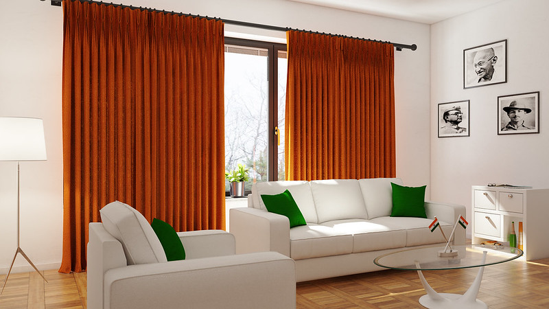 Store-bought living room curtains