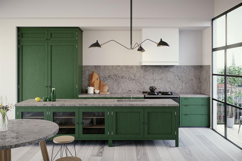 Green kitchen furniture