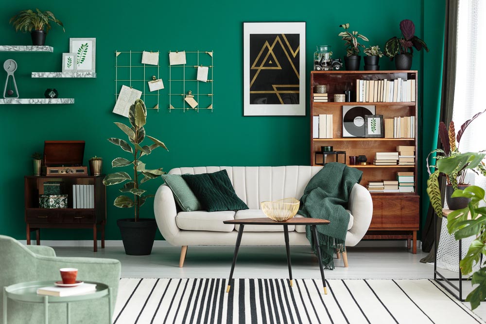 Green living room colors