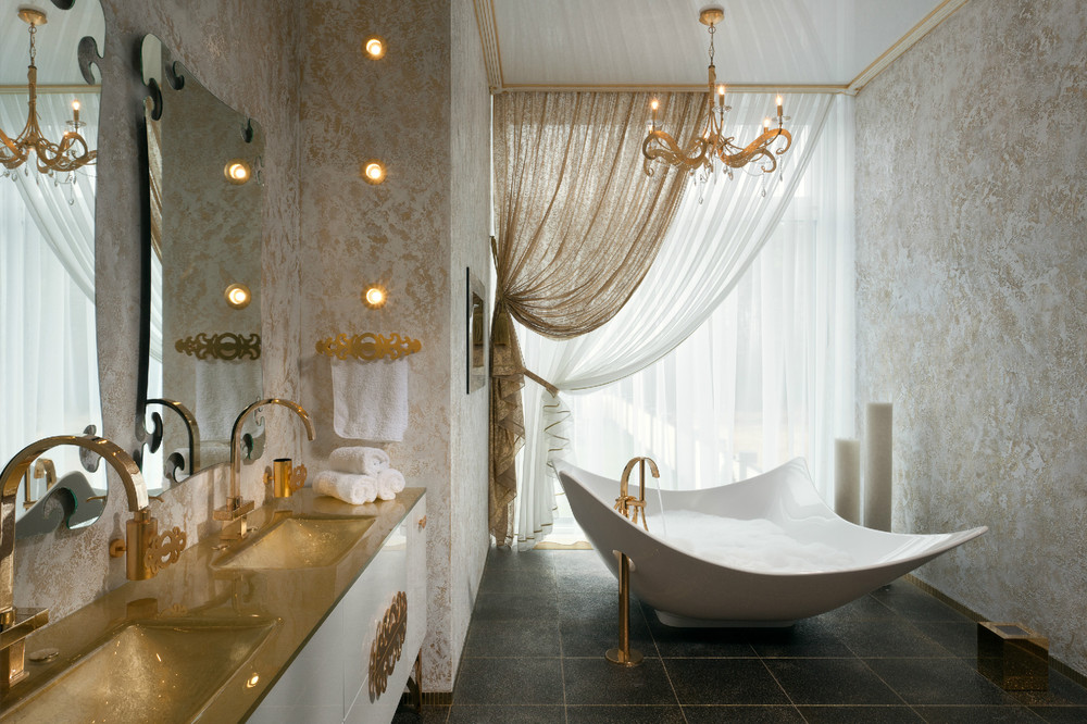 Lujosa decoración de baño glamurosa